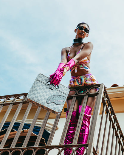 SPRAYGROUND® HANDBAG A.I.8 AFRICAN INTELLIGENCE BOOKED & BUSY CITY SAVVY HANDBAG