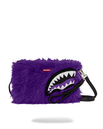 SPRAYGROUND® POUCHETTE FURZILLA SHARK (PURP) CROSSOVER CLUTCH
