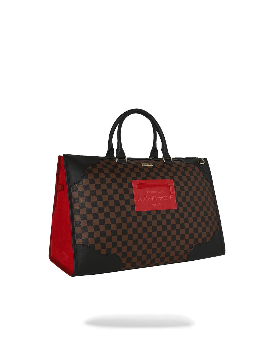 SPRAYGROUND® DUFFLE RED REDEMPTION PYRAMID DUFFLE