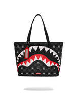 SPRAYGROUND® TOTE GRAY PEEKING CHARACTER CHECK TOTE