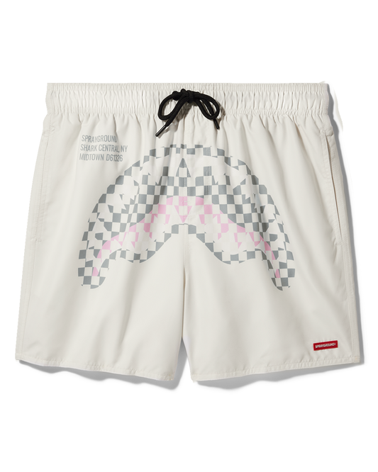 SPRAYGROUND® SWIM CREAM CHECK SHARK CENTRAL SWIM SHORTS